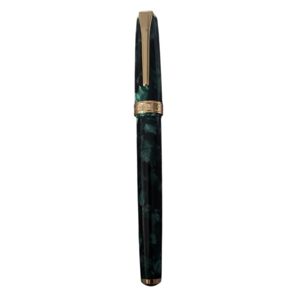 Levenger True Writer Teal Appeal & Gold Rollerball Pen - Picture 1 of 7